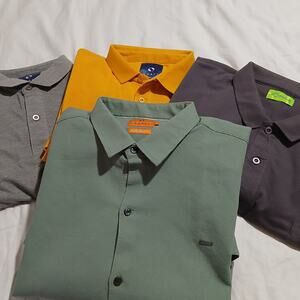 WHATZ-4-7X men's shirts -3 polo/1 Button up -all short sleeve NEW samples